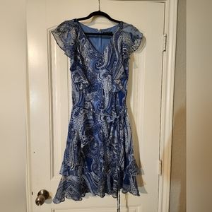 Short blue pasley dress